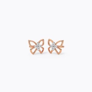 Glimmer Wings Diamond Stud Earrings