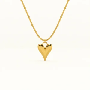 Heart Ball Chain Pendant Necklace