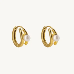 Pearl Axis Hoop Earrings For Office