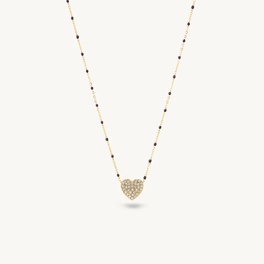 Crystal Heart Glow Demifine Mangalsutra