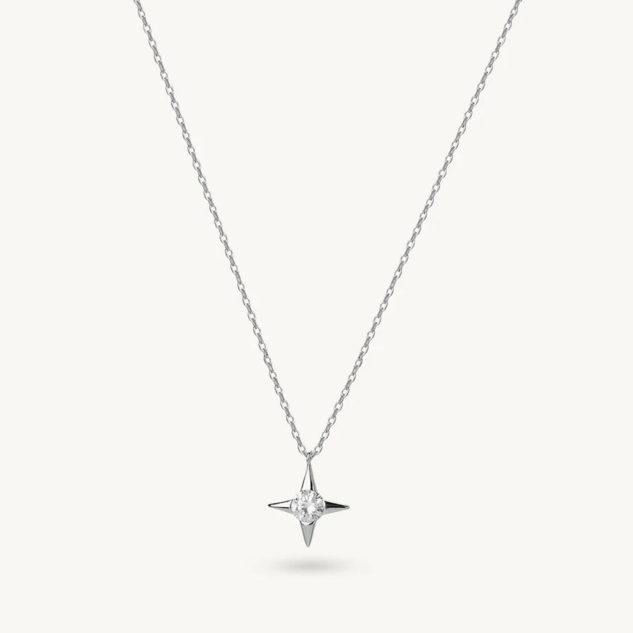 North Star Charm 925 Sterling Silver Pendant Necklace