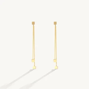 Chic Double Chain Cube Earrings for Party
